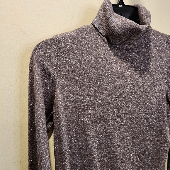 CHICO'S Gray glittered Turtleneck sweater size 0 - Picture 2 of 11